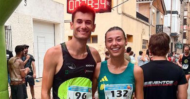 Daniel Ruales y Raquel Yécora, vecedores de la IX Carrera del Melocotón de Sartaguda